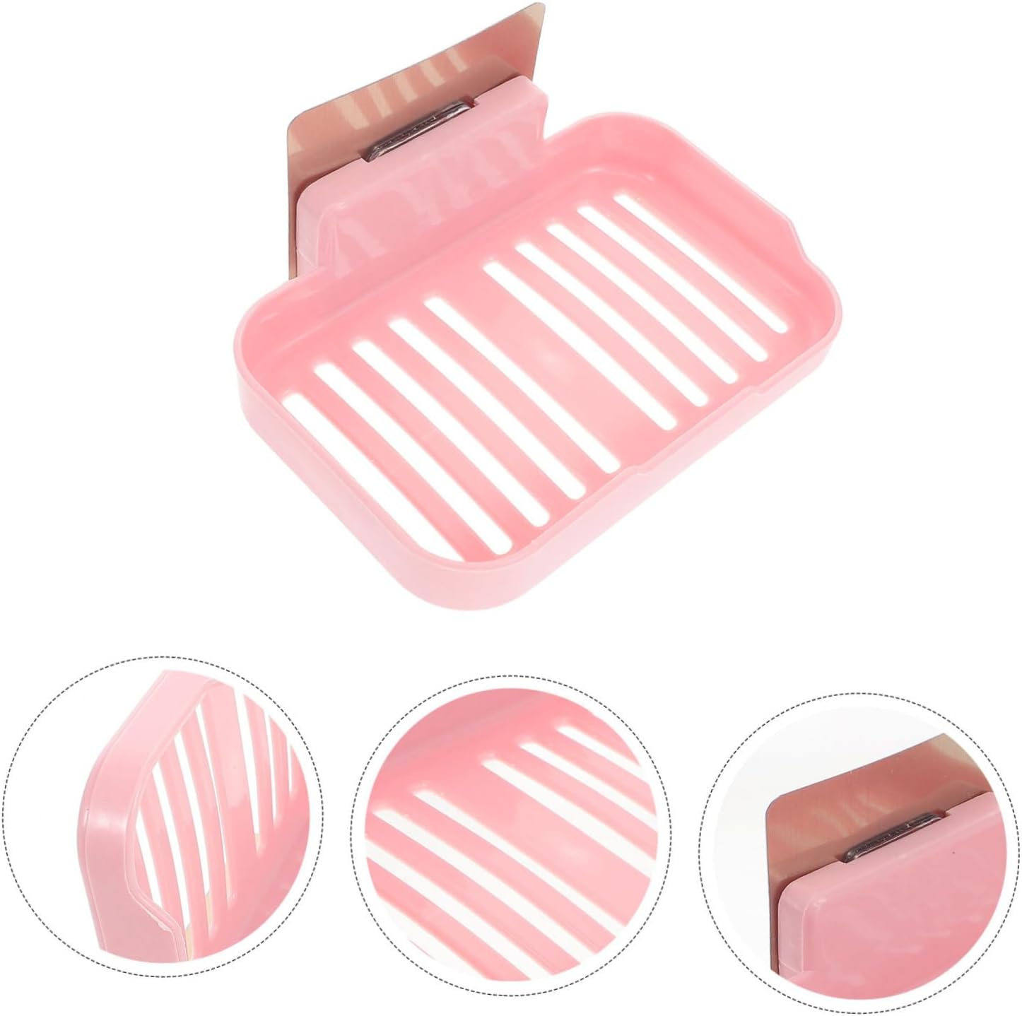 Zerodeko 2pcs Wall-Mounted Soap Dish with Adhesive Sturdy PP Material