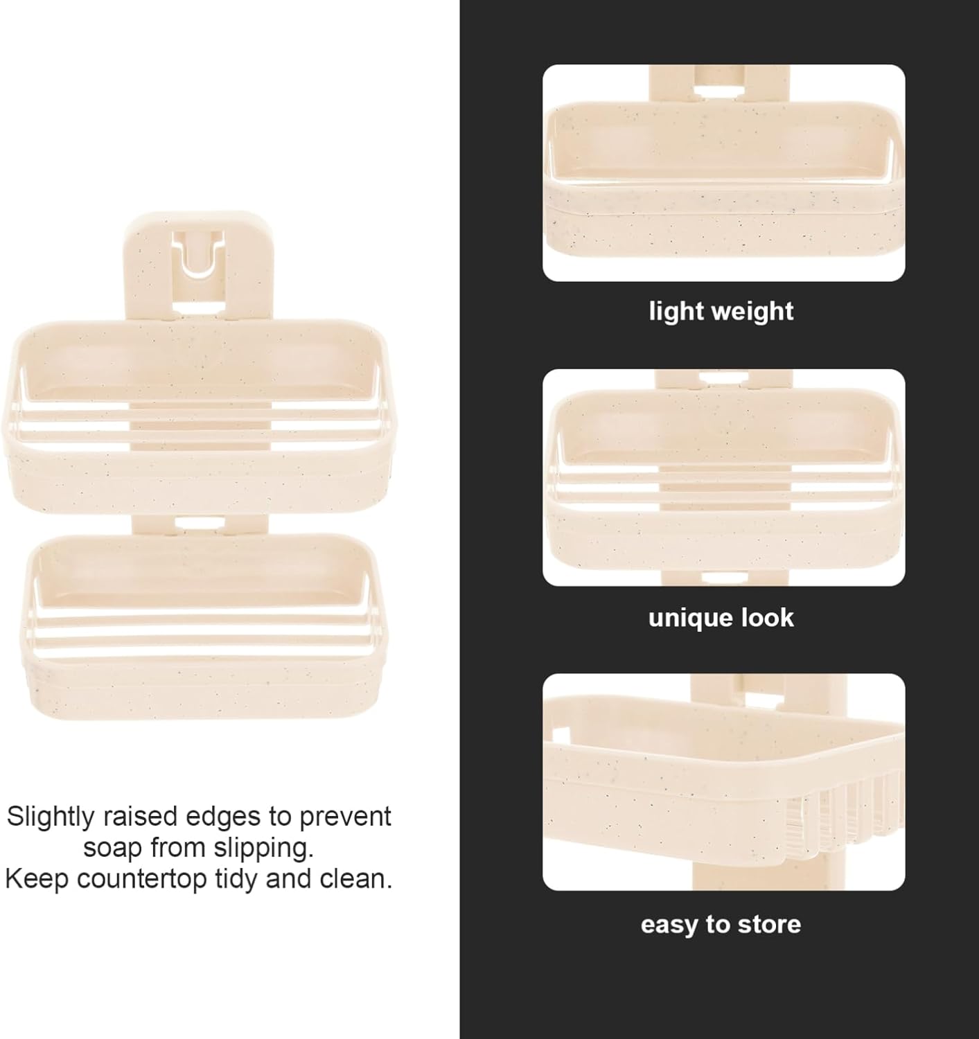 Healifty Wall Mounted Double Layer Soap Dish with Design