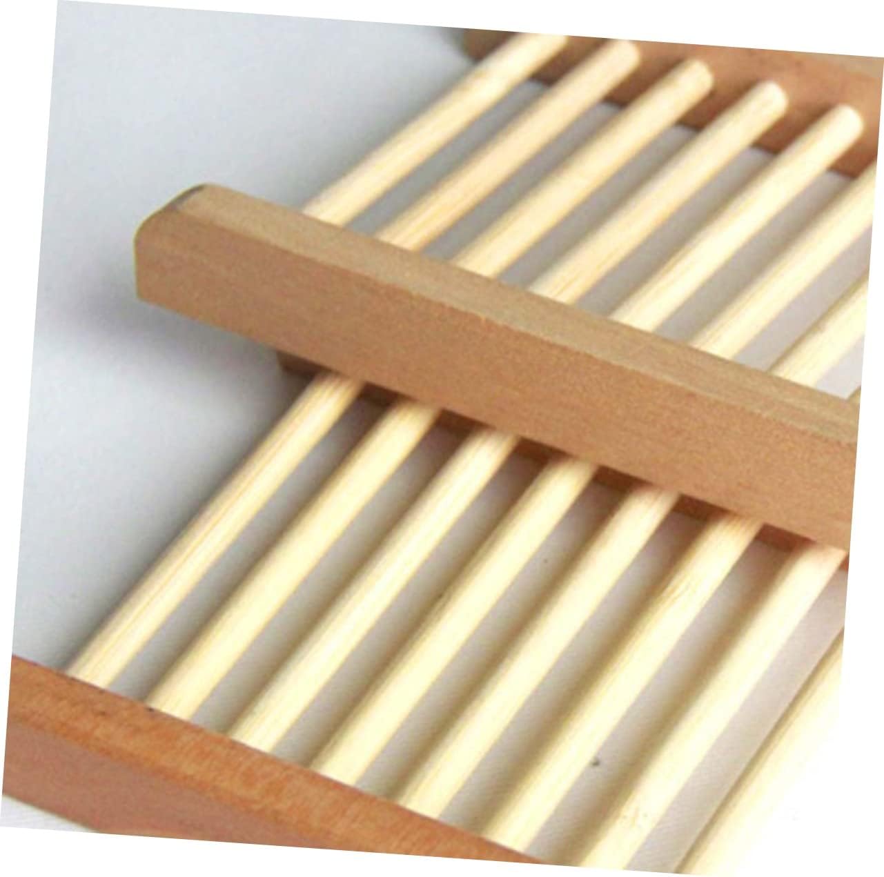 GLEAVI 2Pcs Natural Wood Soap Tray Holder for Home Bathroom Kitchen