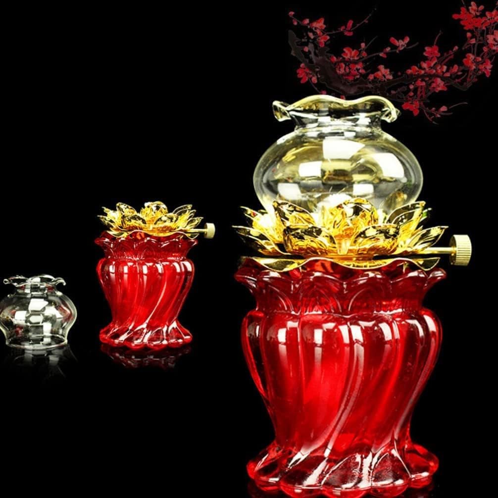 Crystal Glass Lotus Oil Lamp for Buddhist Altar 1