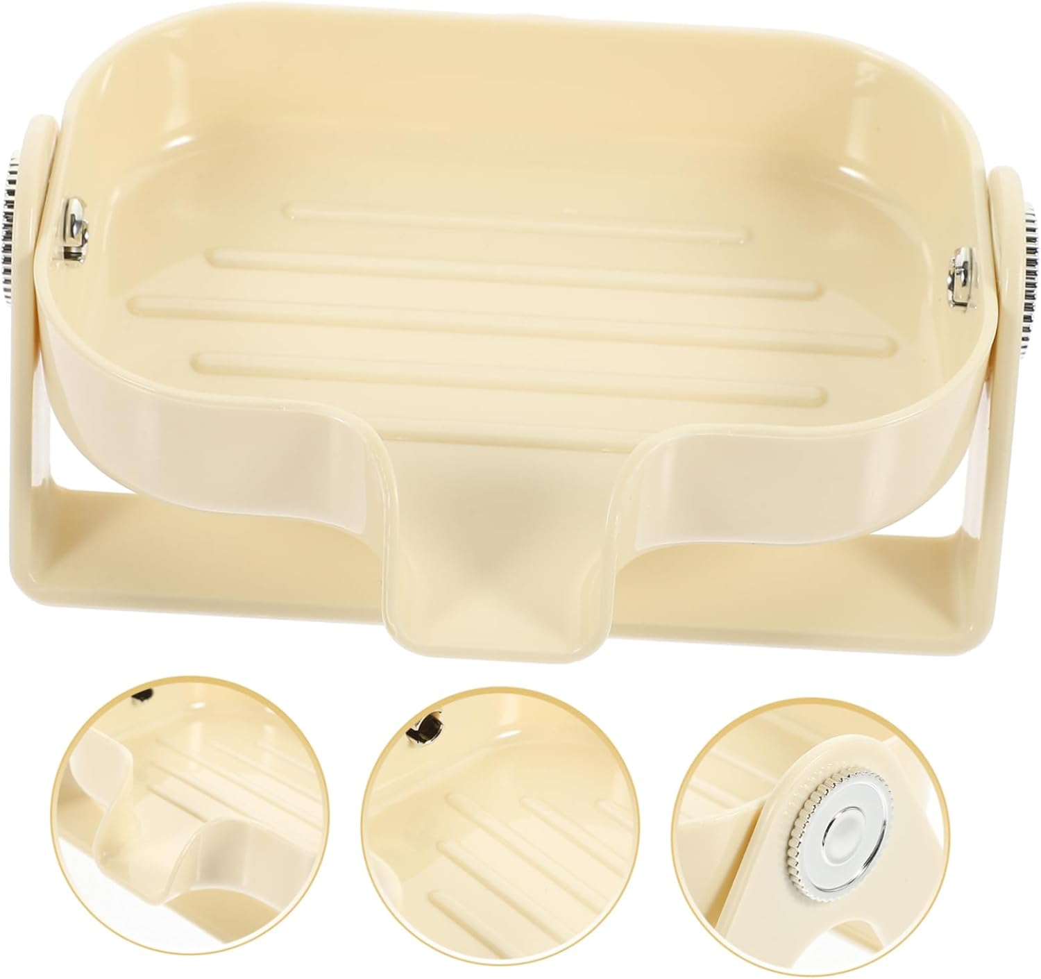 WOONEKY Self-Draining Soap Dish Holder for Bathroom and Kitchen Use 1