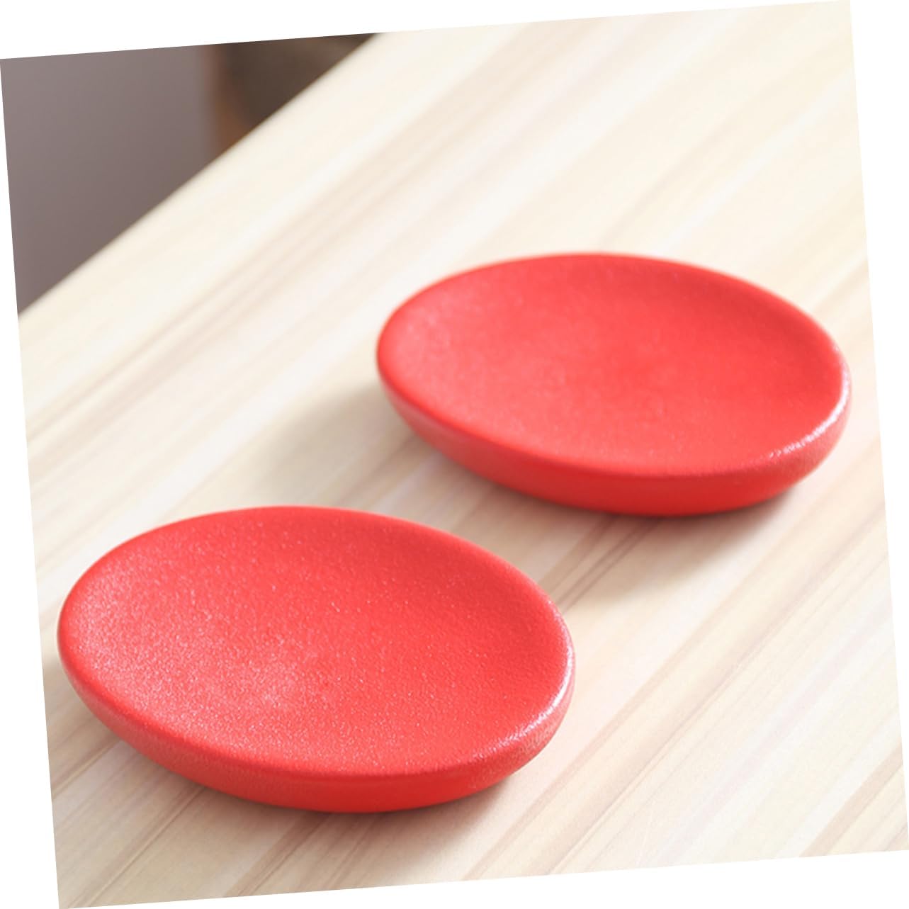 COSMEVIVI 1pc Ceramic Soap Dish Holder for Bar Red Bathroom Organizer