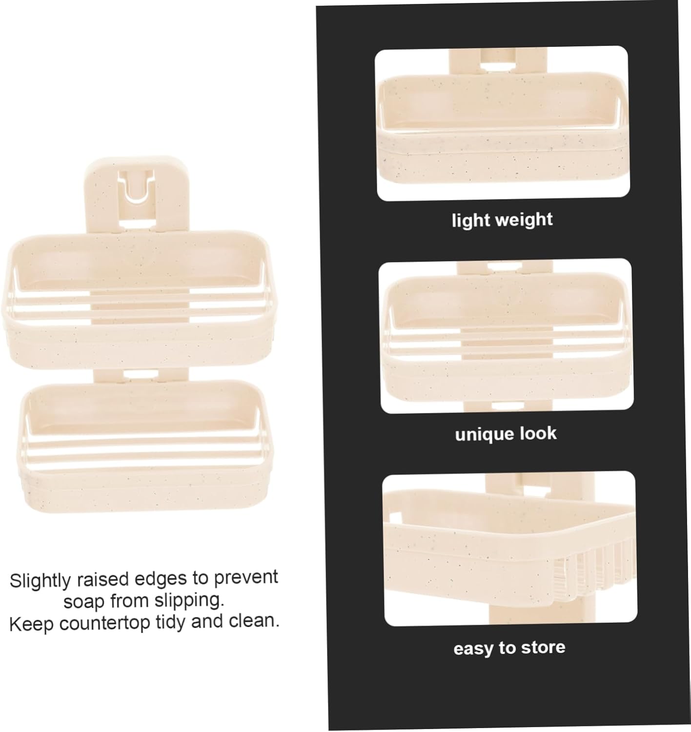 MAGICLULU Double Layer Soap Dish Holder Wall Mount Self Adhesive