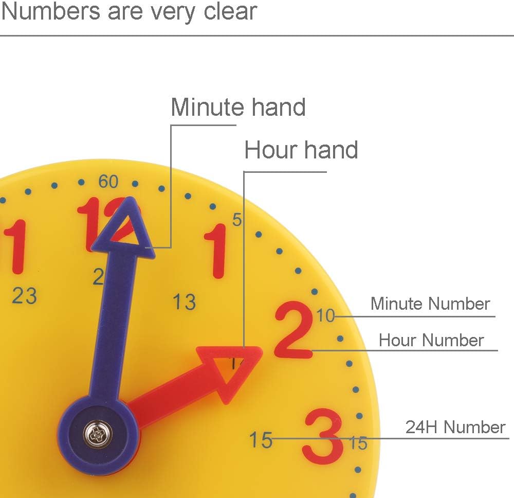 DHCHAPU Student Learning Clock 4 Inch 1224 Hour