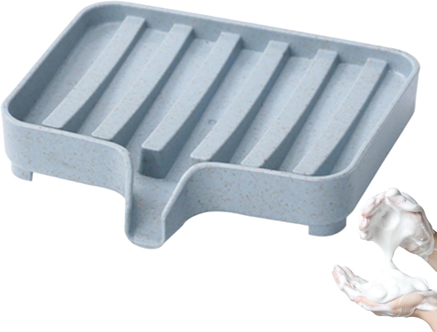 Durable Soap Holder with Drainage and Striped Design