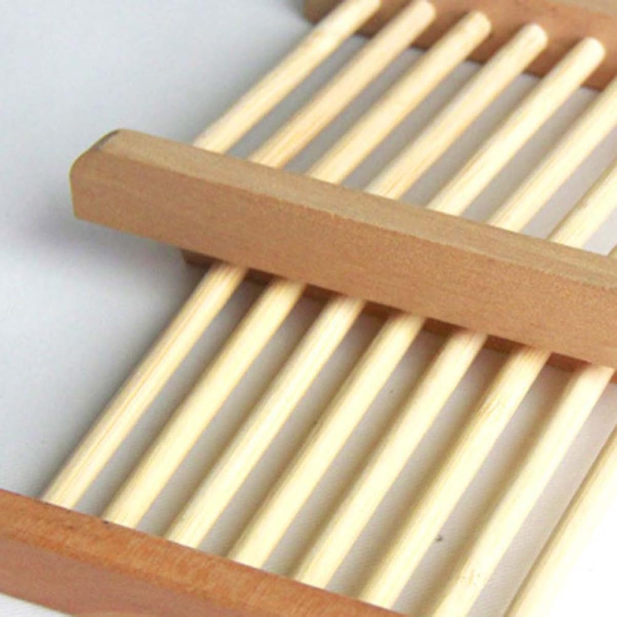 JECOMPRIS 2pcs Natural Wood Soap Tray Holder