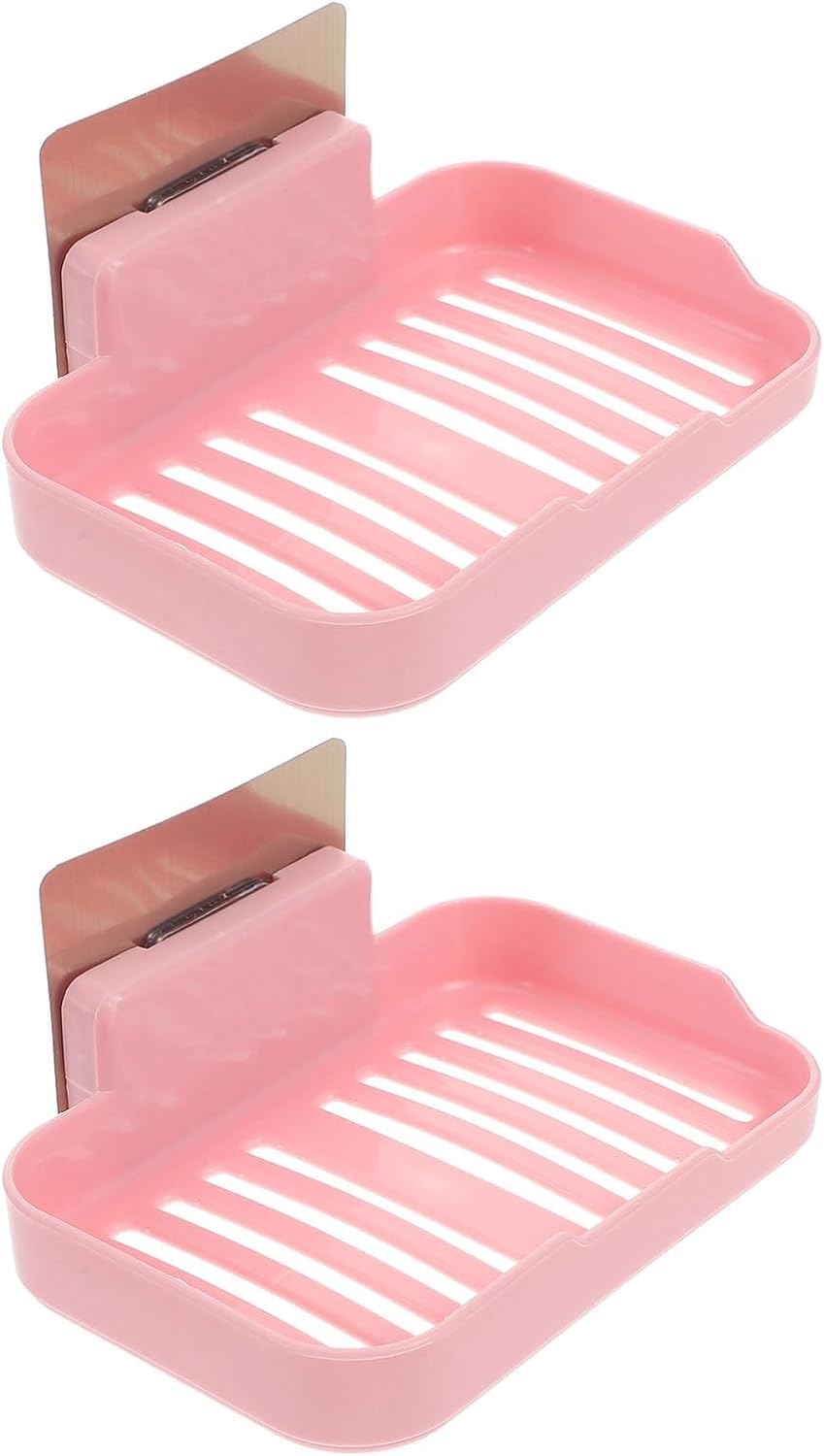 ULTECHNOVO Shower Soap Dish Plastic Holder with Adhesive Mount