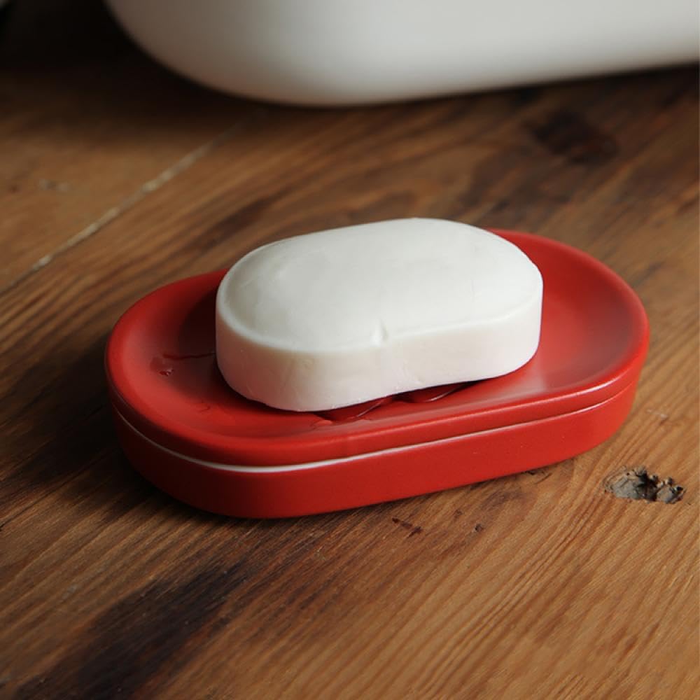 Sizikato Red Heart Embossed Porcelain Soap Dish