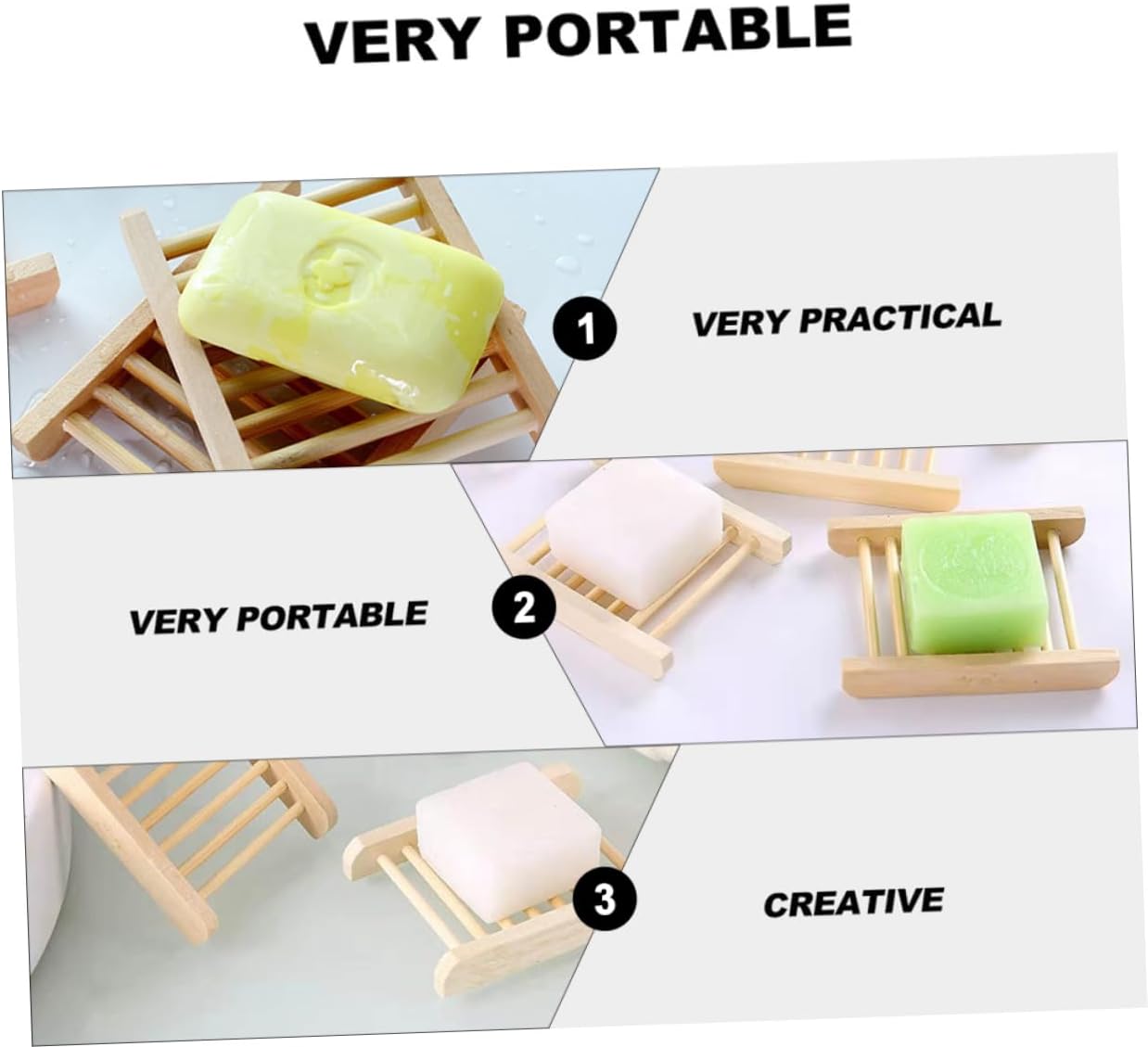 PRETYZOOM Natural Wood Soap Dish for Bathroom Kitchen 1