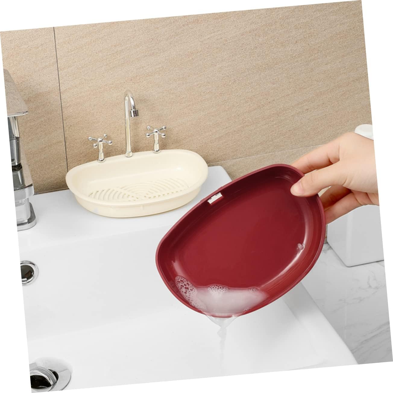 1Pc Creative Suction Cup Soap Dish for Shower and Kitchen