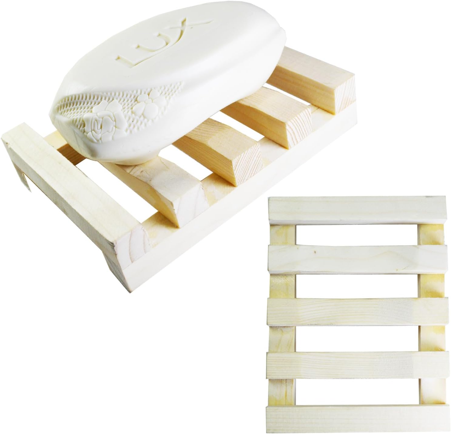INSTUMAX Organic Wooden Soap Dish with Drainage 1