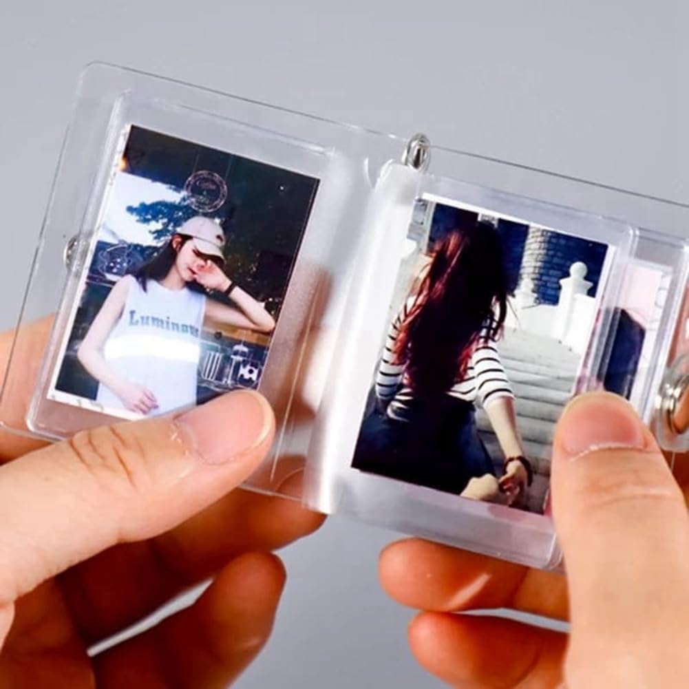 1 Piece Clear Mini Photo Album Keychain