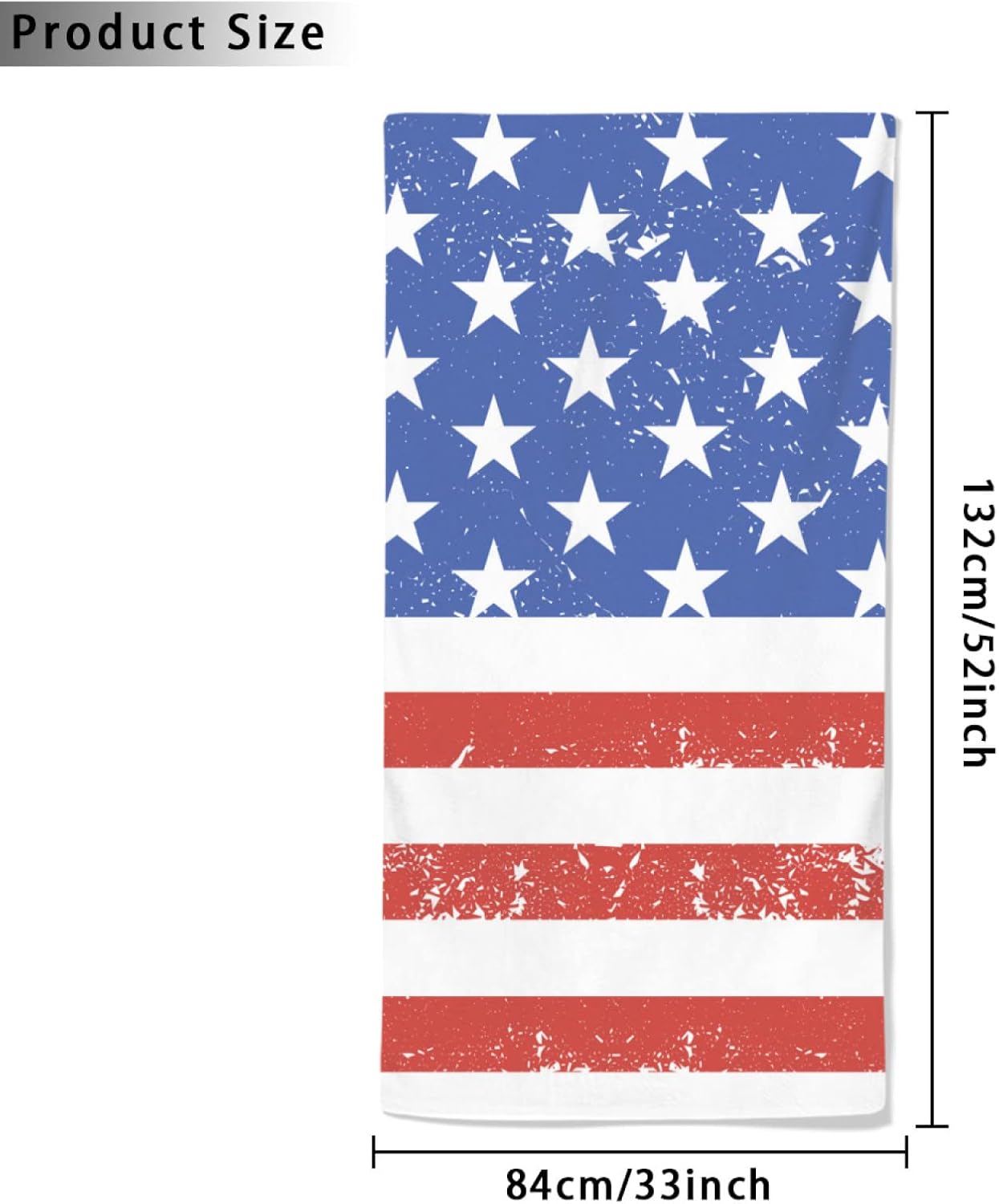 SUNUAN American Flag Beach Towel 52x33