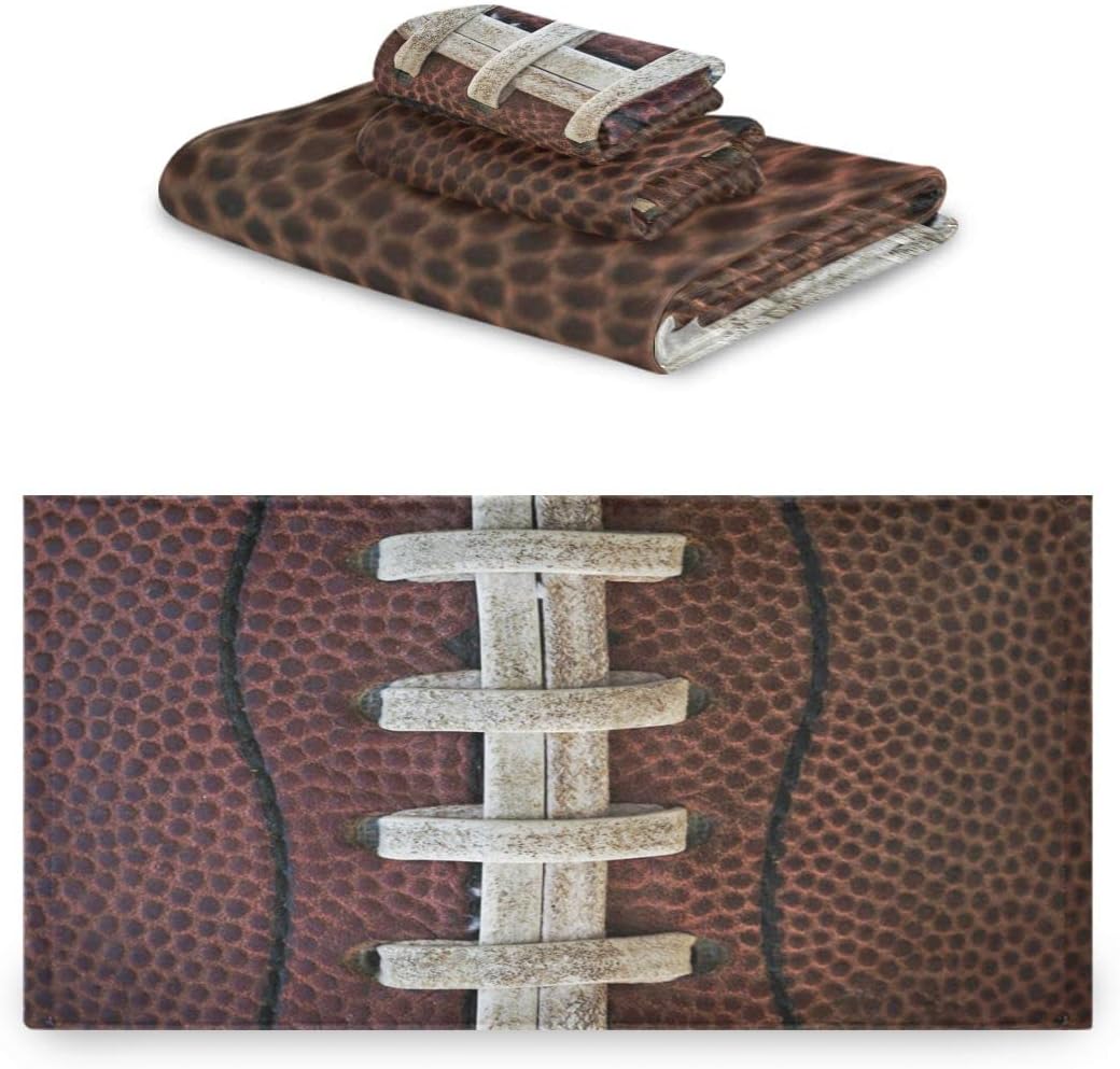Senya Bath Towels Set of 3 with American Football Laces