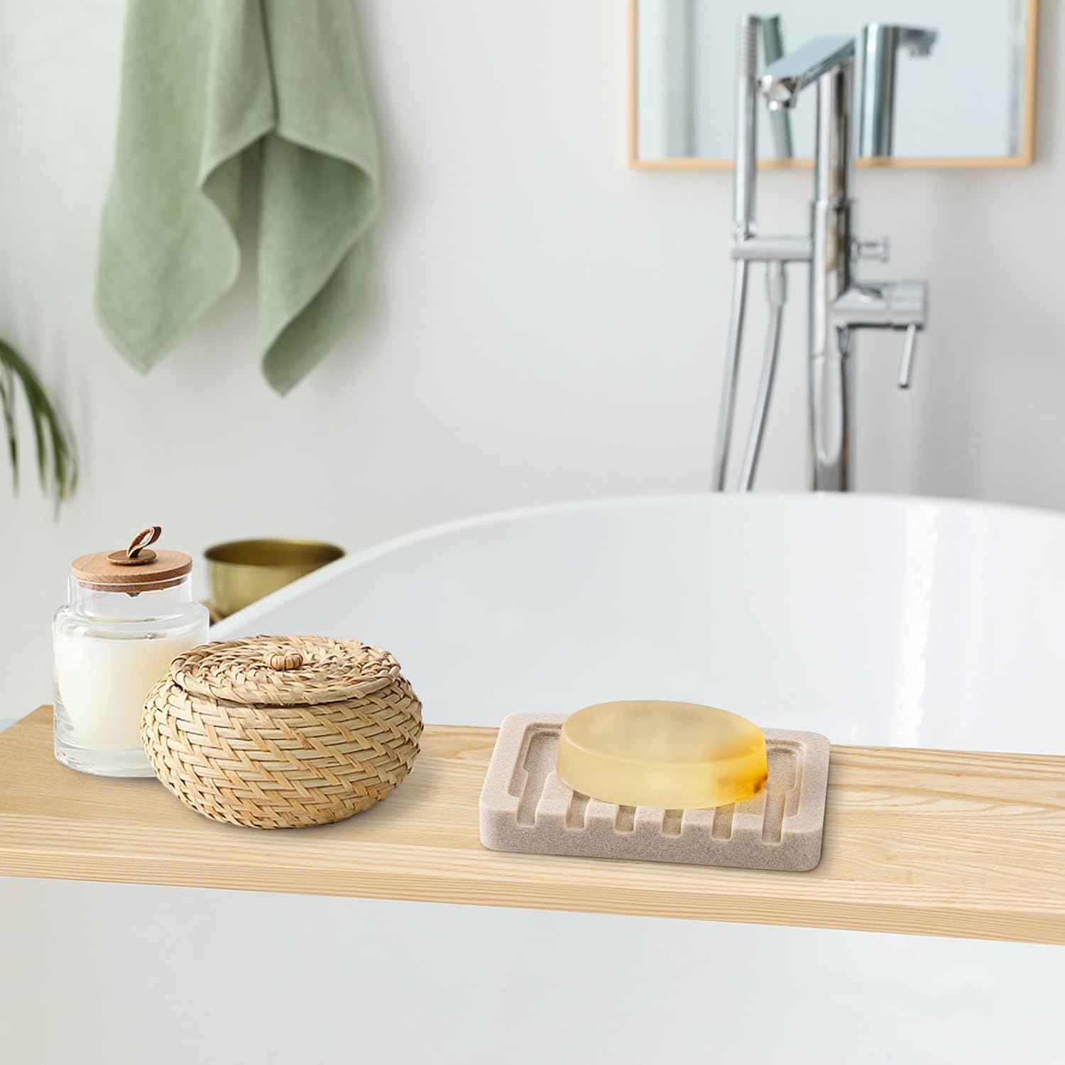 UHEY HOME Soap Dish Resin Bar Holder for Bathroom and Kitchen