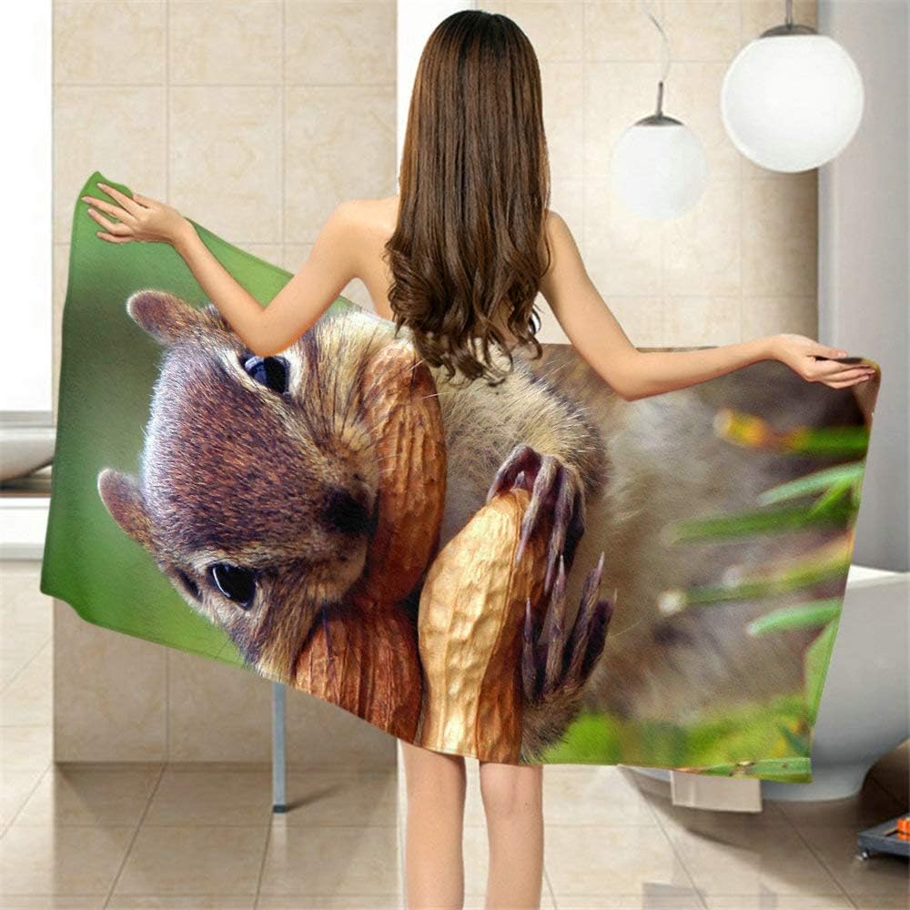 Moslion Soft Bath Towels Squirrel Cut 64x32 Inches