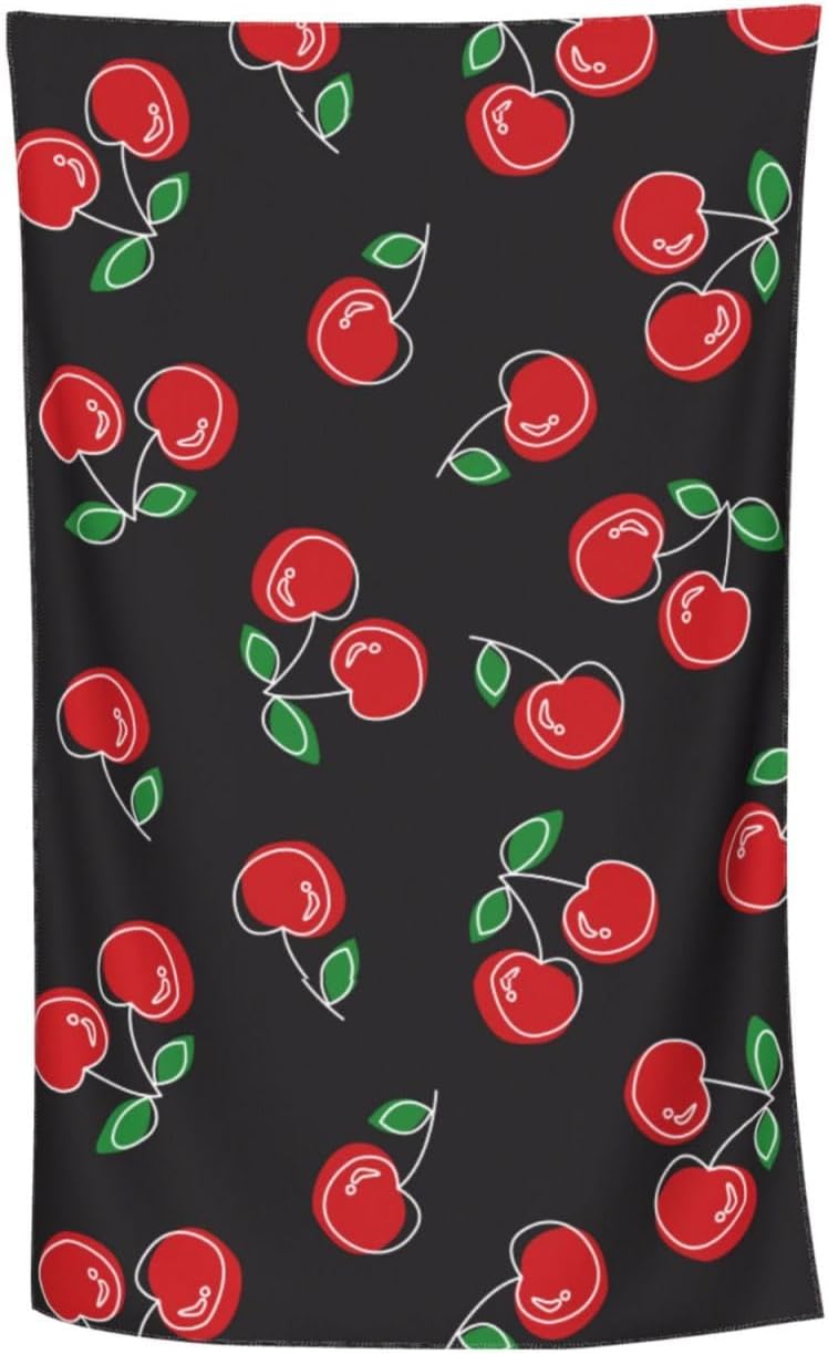 VOOHDDY Red Cherry Microfiber Beach Towel
