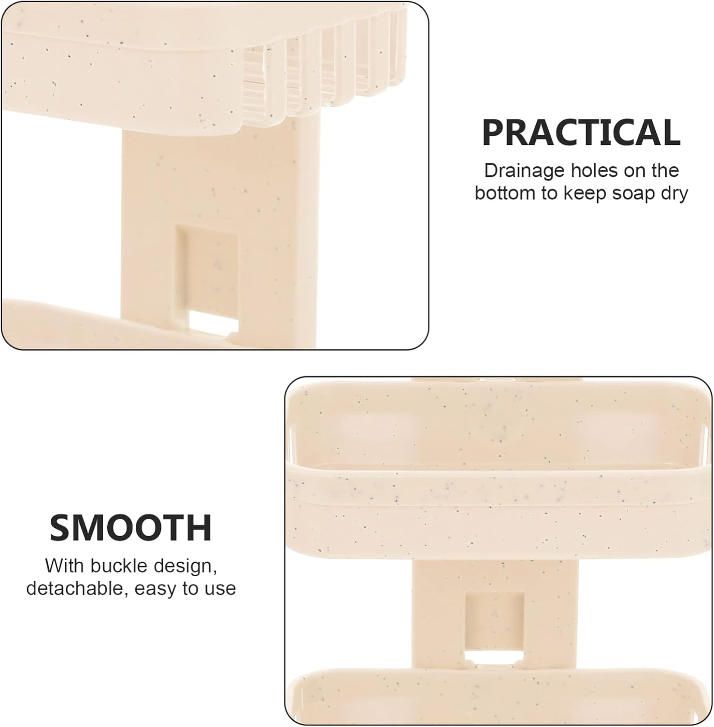 Healifty Wall Mounted Double Layer Soap Dish with Design