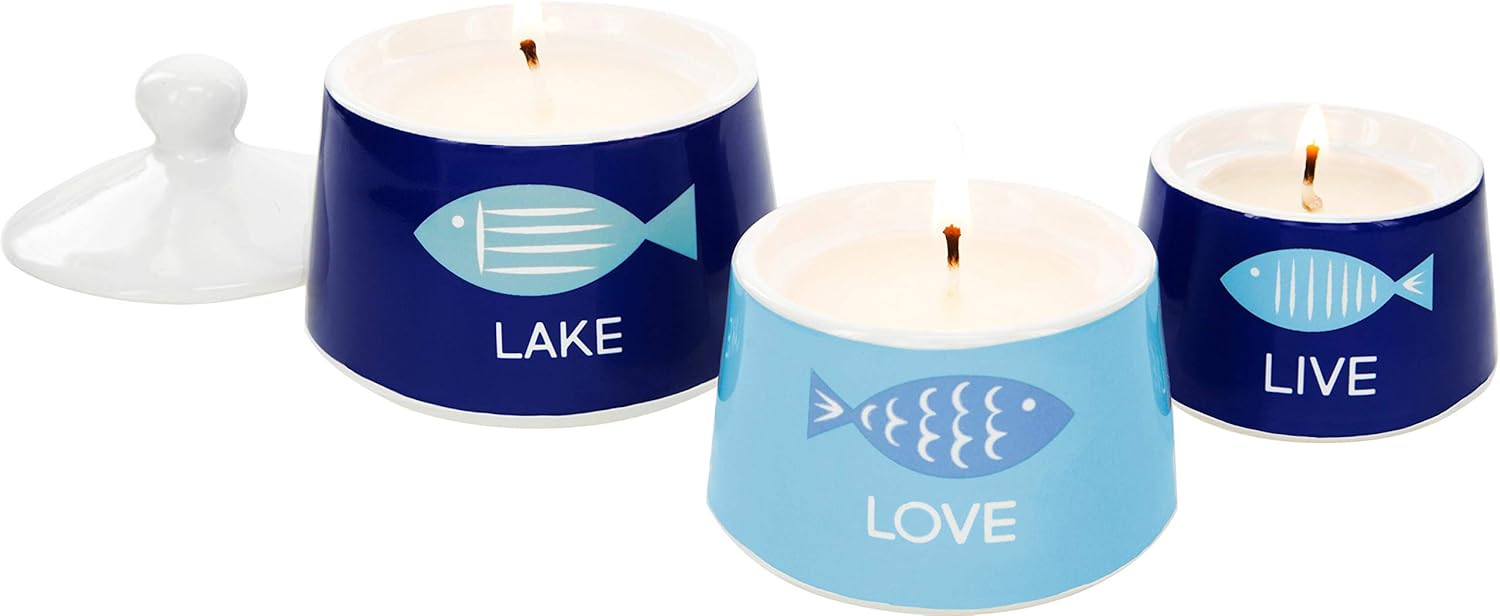 Pavilion Live Love Lake Set of 3 Stackable Soy Candles