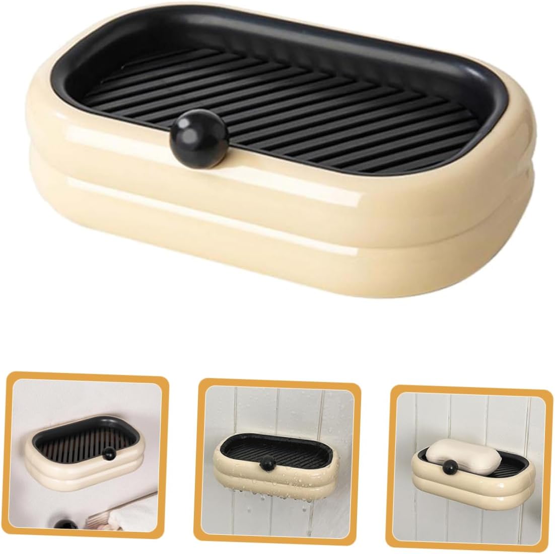 Self-Adhesive Double Soap Holder for Bathroom and Kitchen