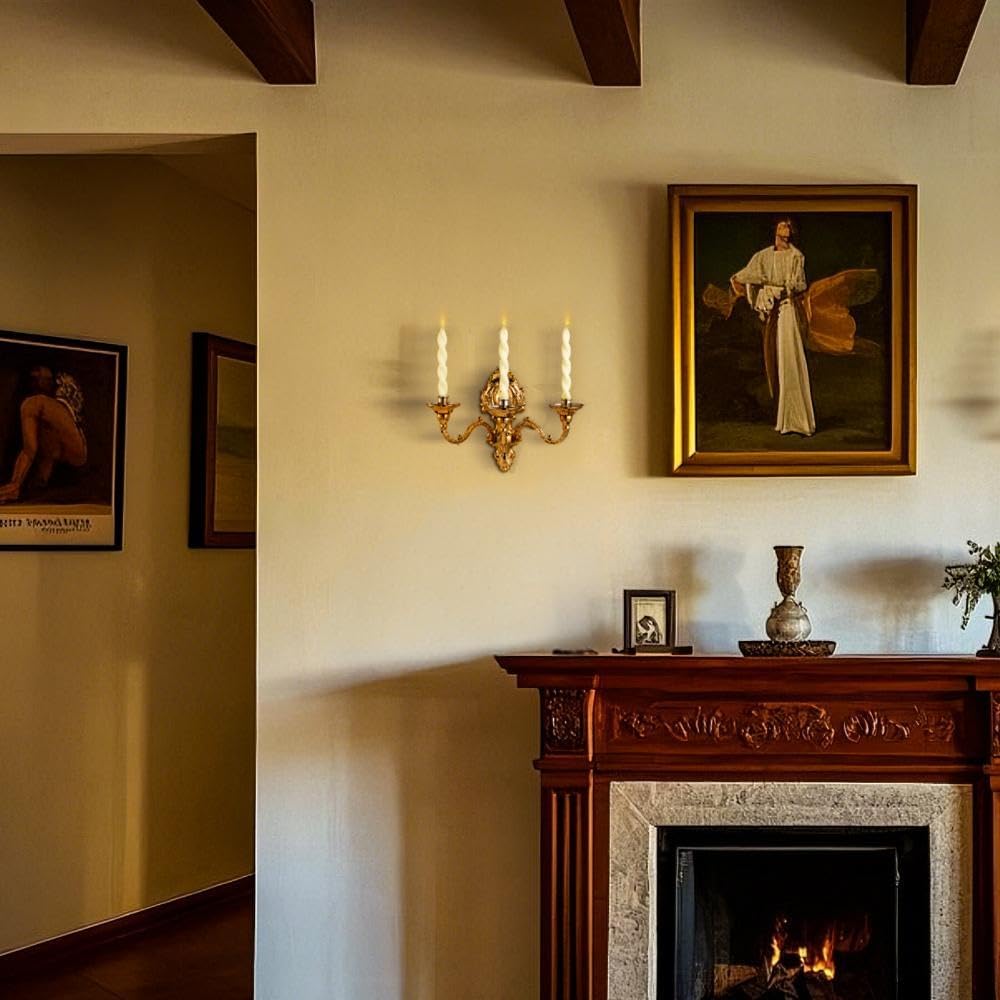 Capesaro 3-Candle Wall Sconces with Gold Crown