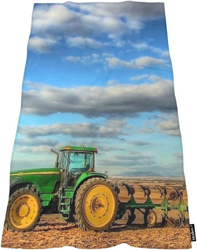 Moslion Fantasy Farm Tractor Bath Towel - 64x32 Inches