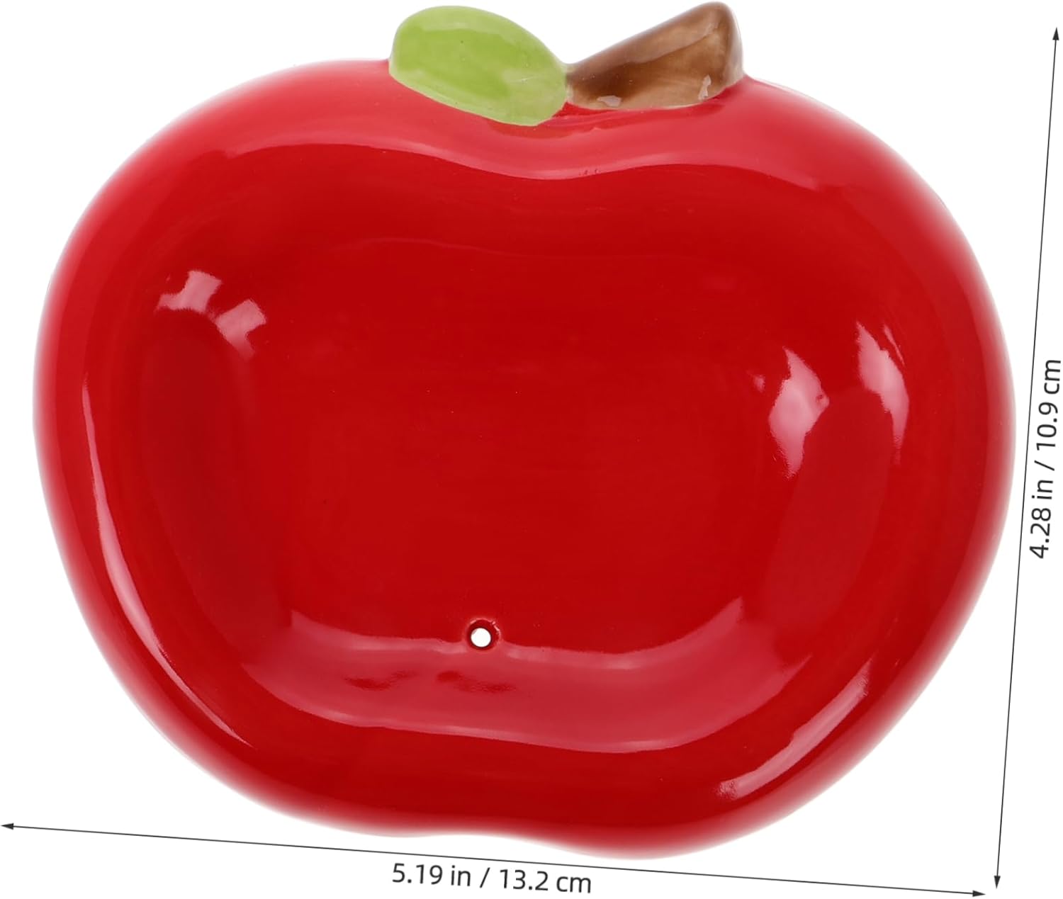 PRETYZOOM Apple Shaped Ceramic Soap Dish with Drainage and Drain Holes