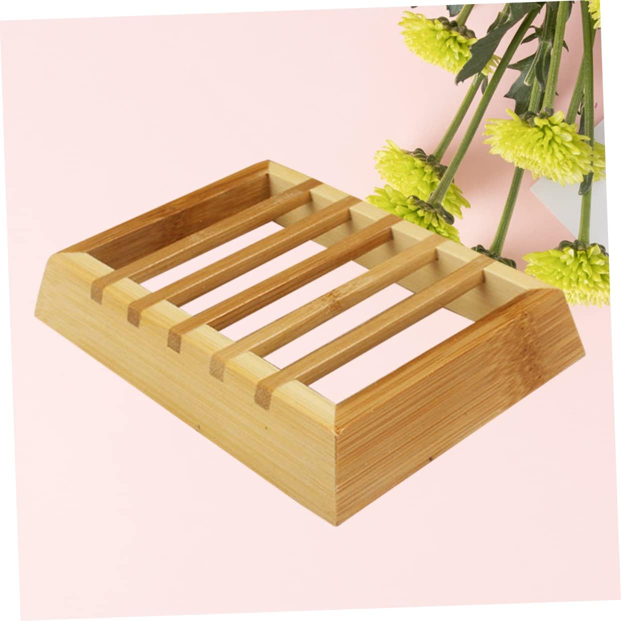 RORPOIR Bamboo Soap Holder Wooden Sink Organizer with Drainage