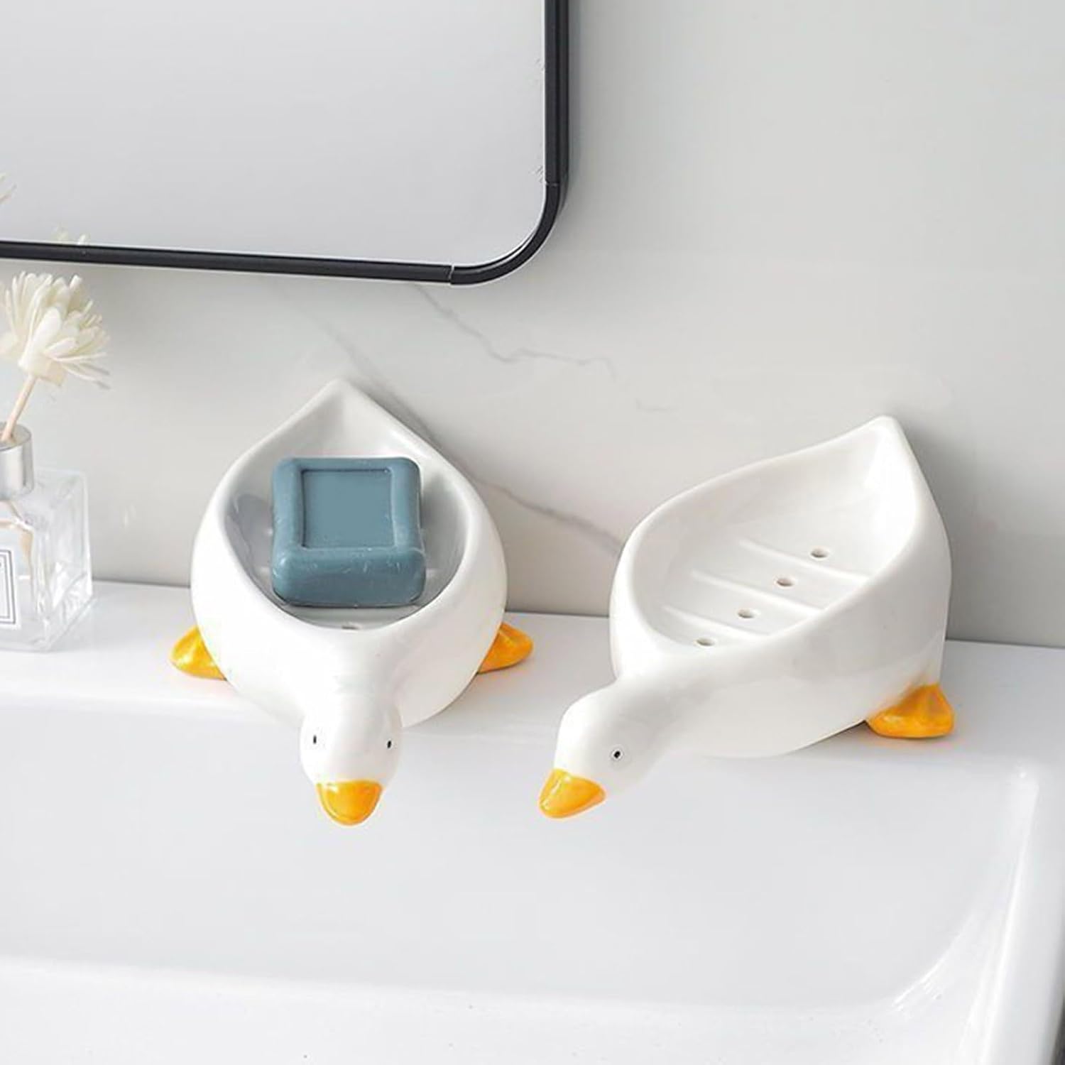 Cute Cartoon Duck Soap Dish with Open Design 1