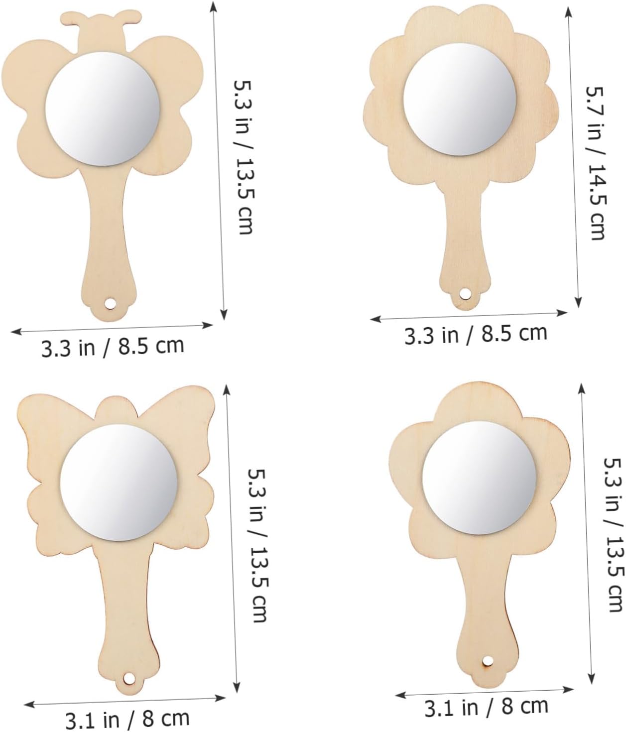 Veemoon Small Wooden Mirror Craft Kit
