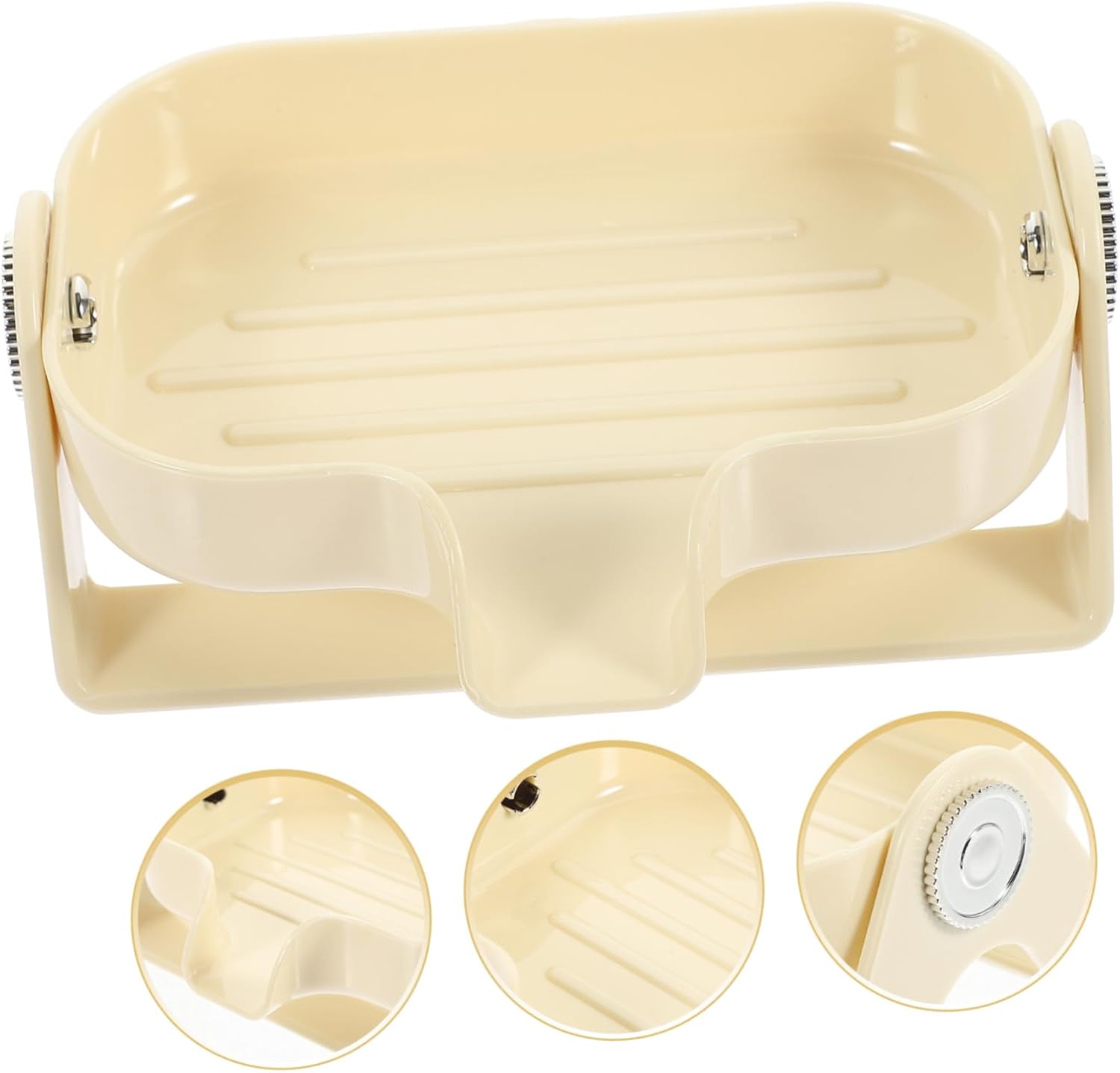 Self-Draining Plastic Soap Dish Holder for Kitchen and Bathroom