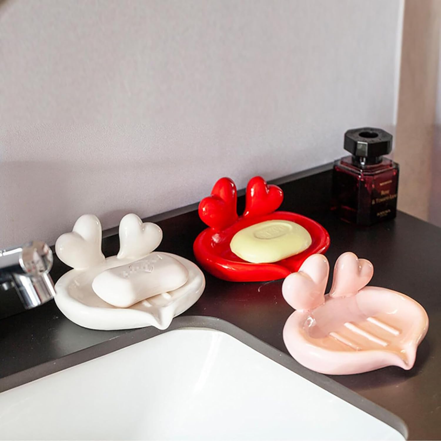 Gaolinci Heart-Shaped Soap Holder Ceramic Dish