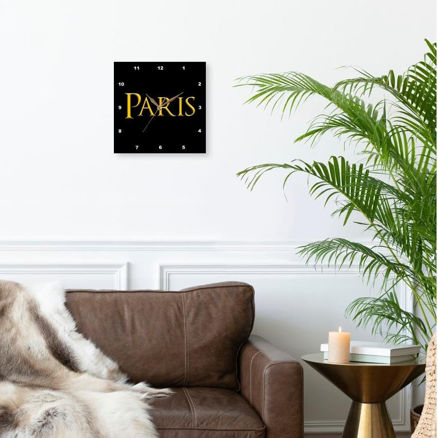 3dRose Wall Clock - 13 Inch Paris Design Silent Quartz Clock