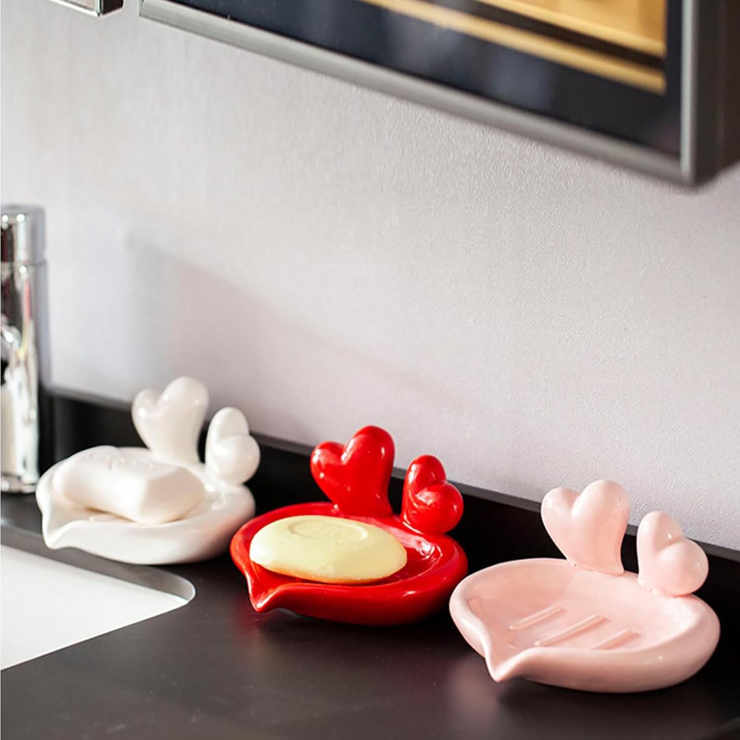 Gaolinci Heart-Shaped Soap Holder Ceramic Dish