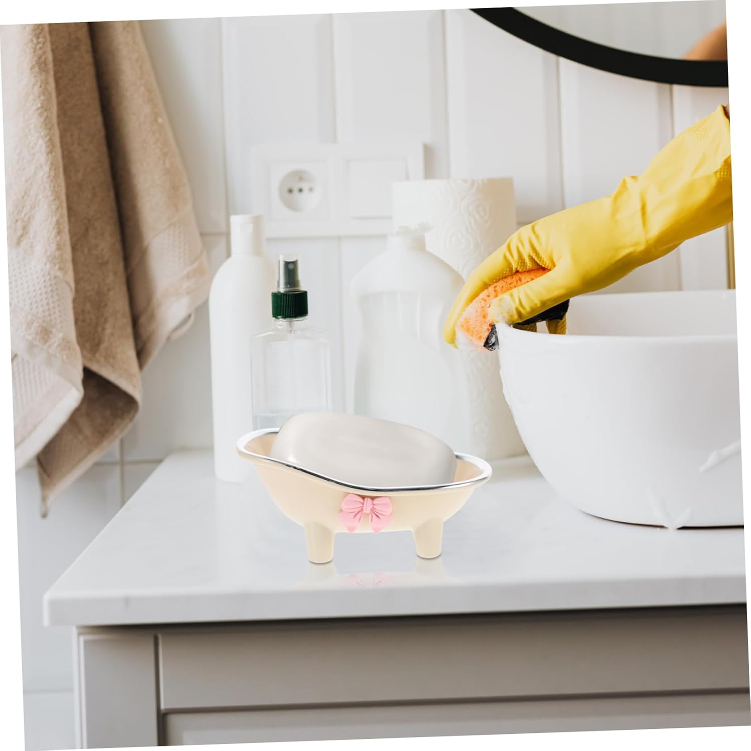 PRETYZOOM Bathtub Shaped Soap Dish Cute Design