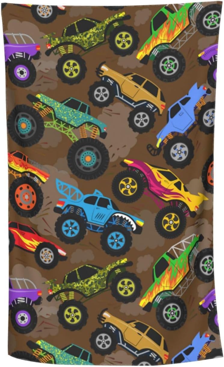 HKHEHOP Monster Vintage Truck Cartoon Beach Towel