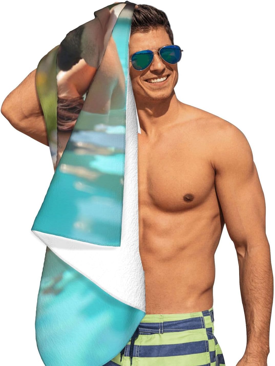 Custom Beach Towel Made in USA with Photo and Name