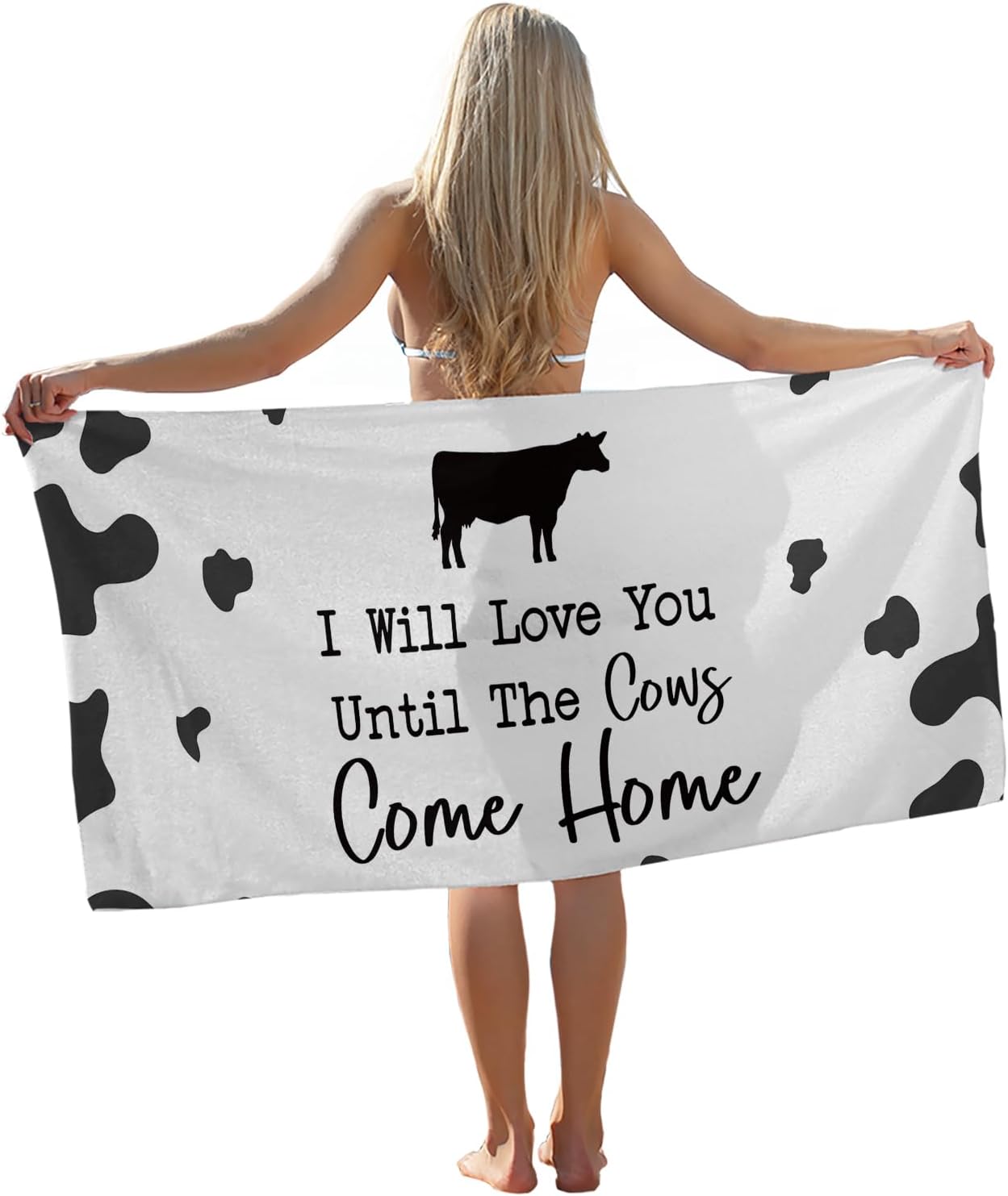Ill Love You Till The Cows Come Home Beach Towel 29x60in