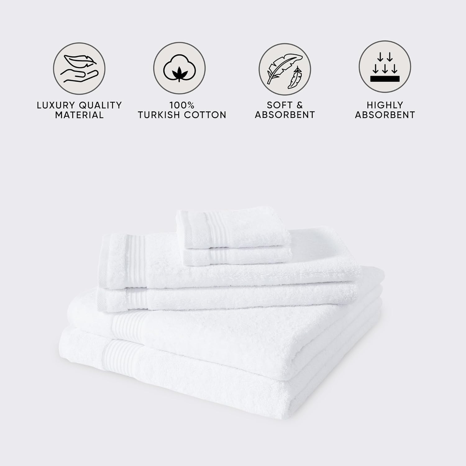 Classic Turkish Towels CTT - 6 Piece Luxury Towel Set