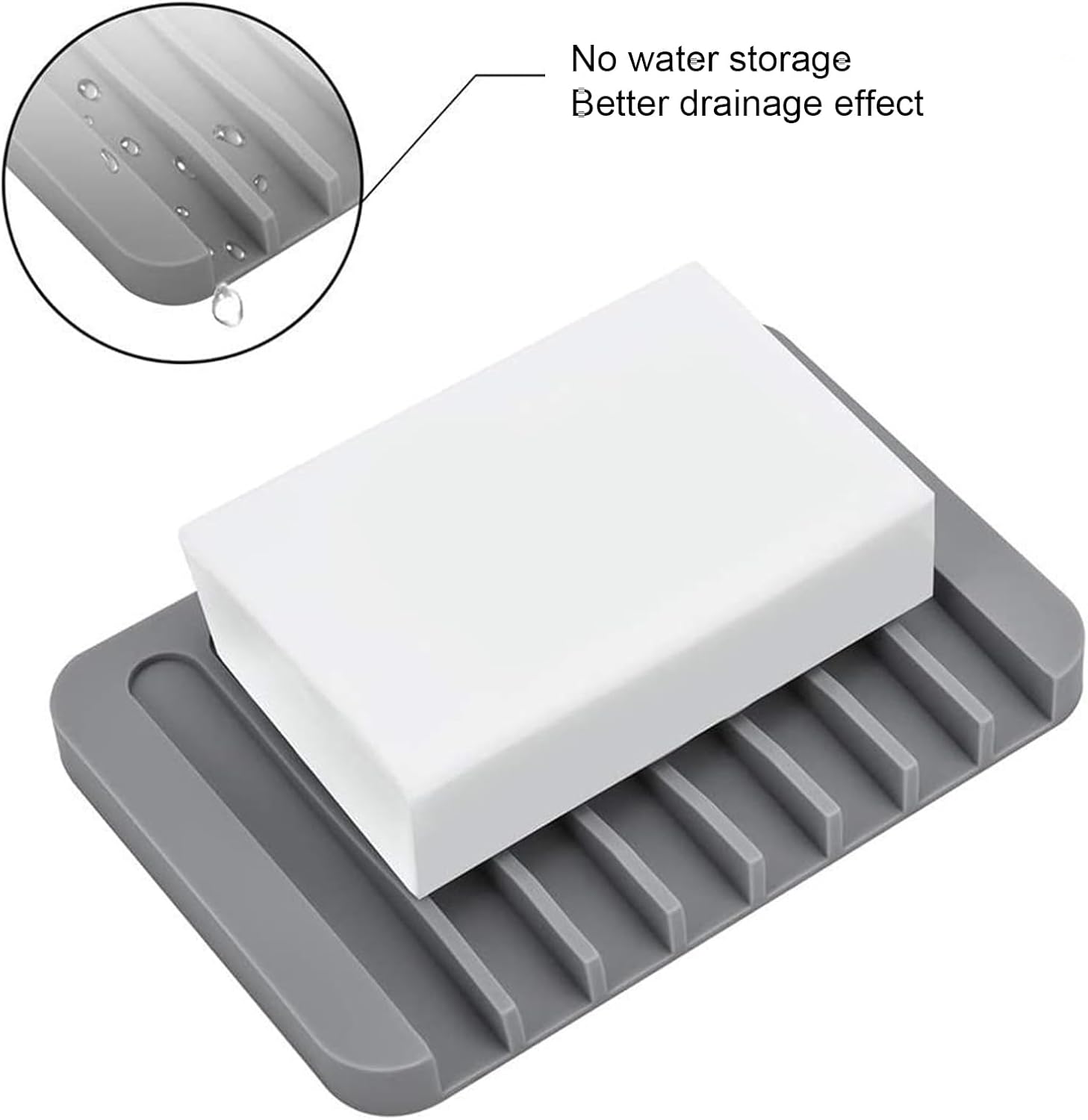 Quick Self-Draining Silicone Soap Holder for Home Kitchen