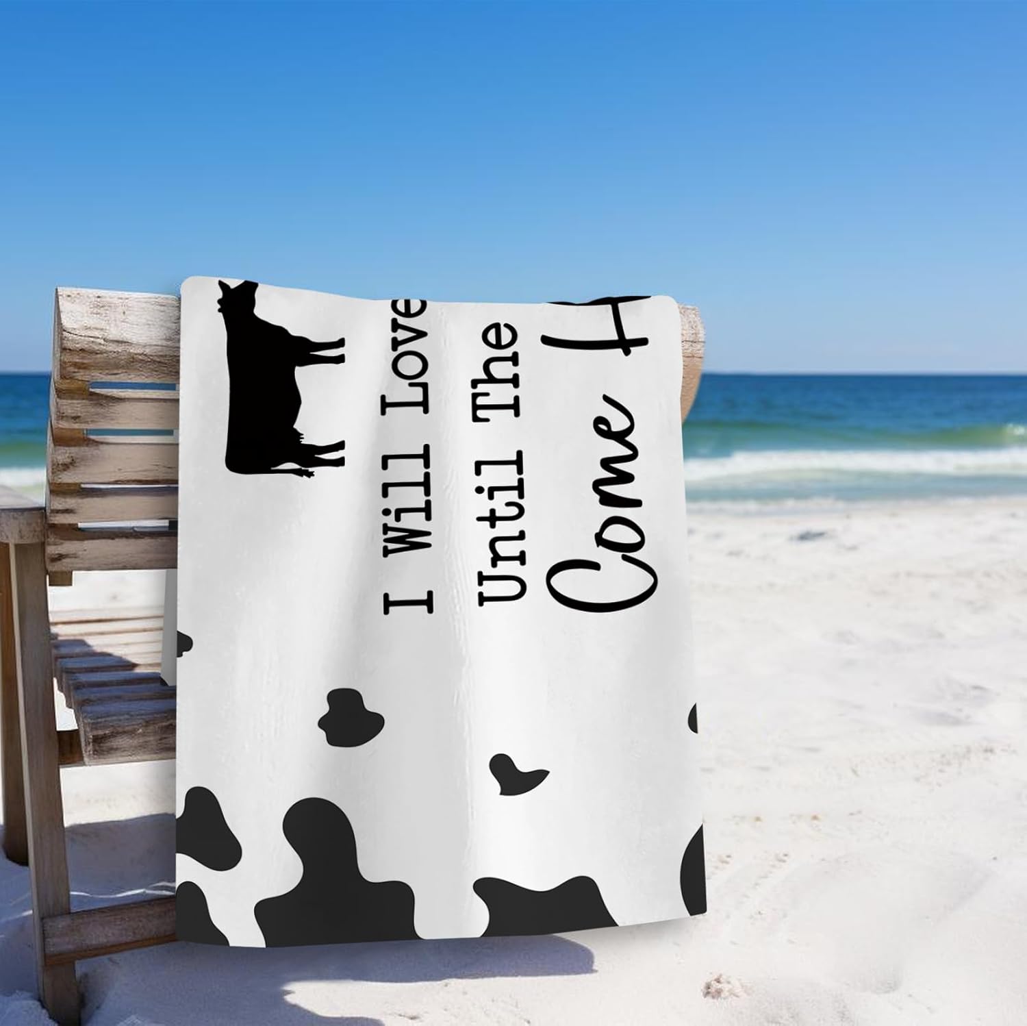 Ill Love You Till The Cows Come Home Beach Towel 29x60in