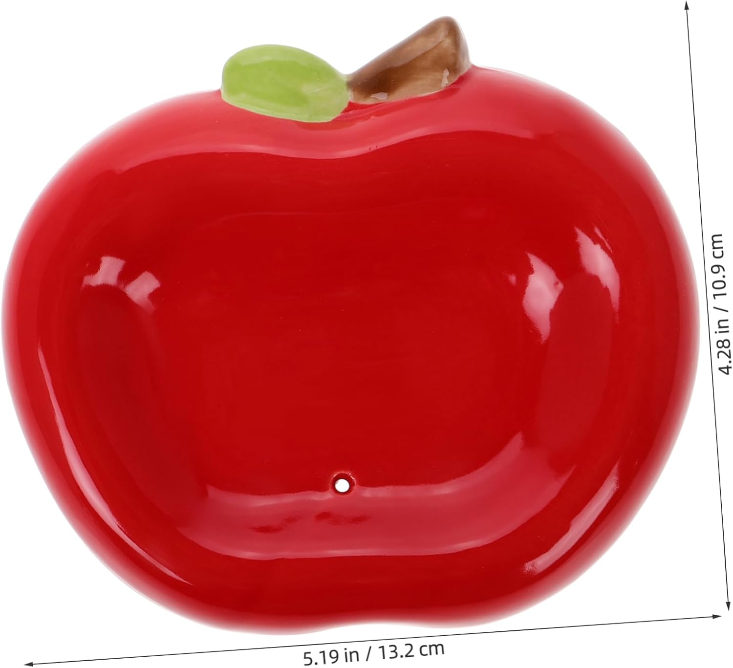 PRETYZOOM Apple Shaped Ceramic Soap Dish with Drainage Hole
