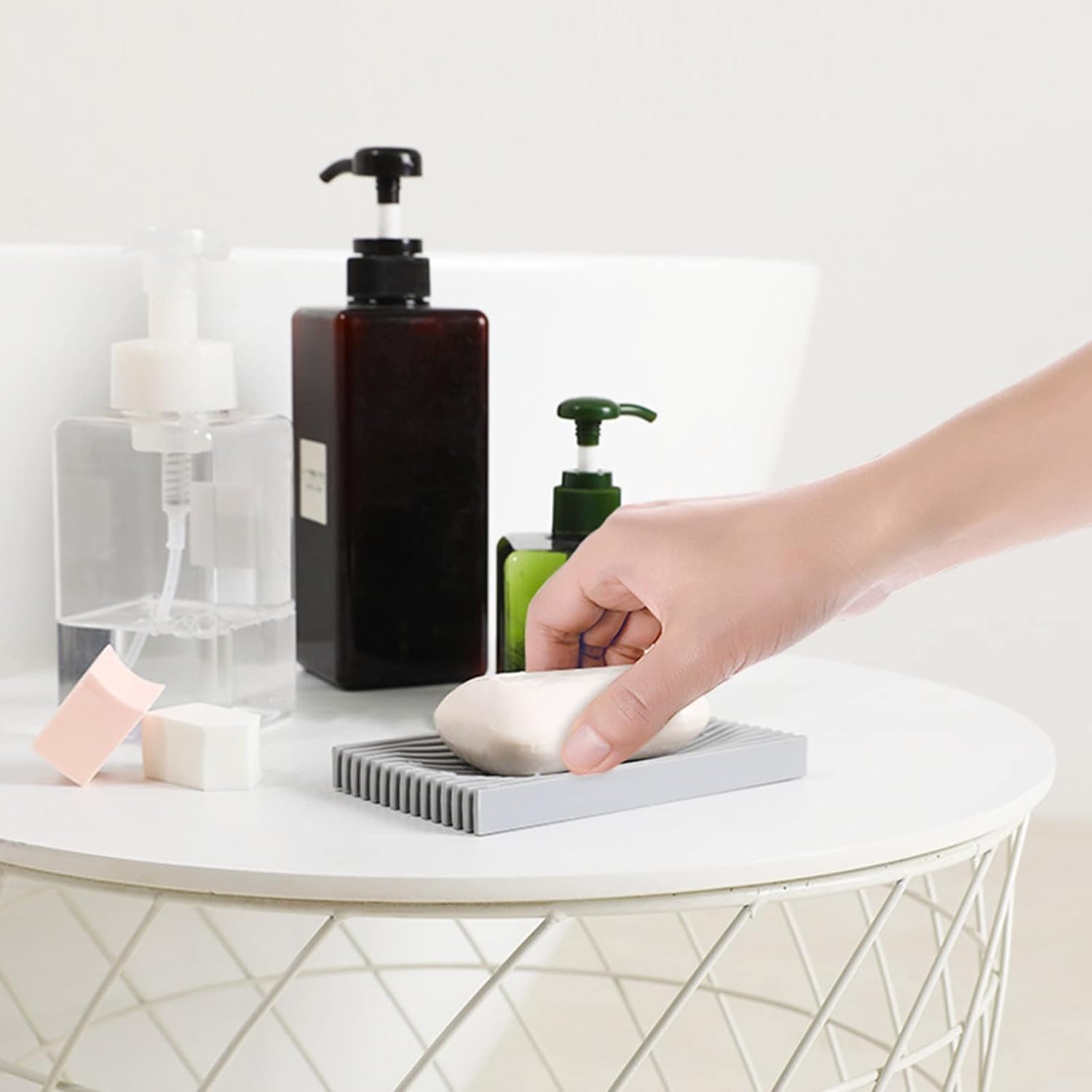 KAKASEA Soap Storage Box Drain Sponge Holder