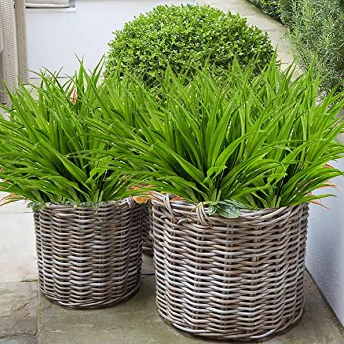 Duciotey Artificial Grass Plants 6Pcs UV Resistant Outdoor Decor