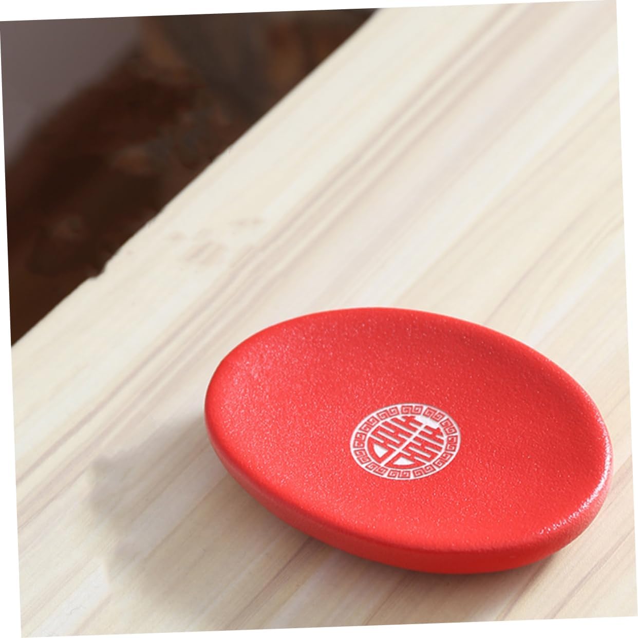 COSMEVIVI 1pc Ceramic Soap Dish Holder for Bar Red Bathroom Organizer