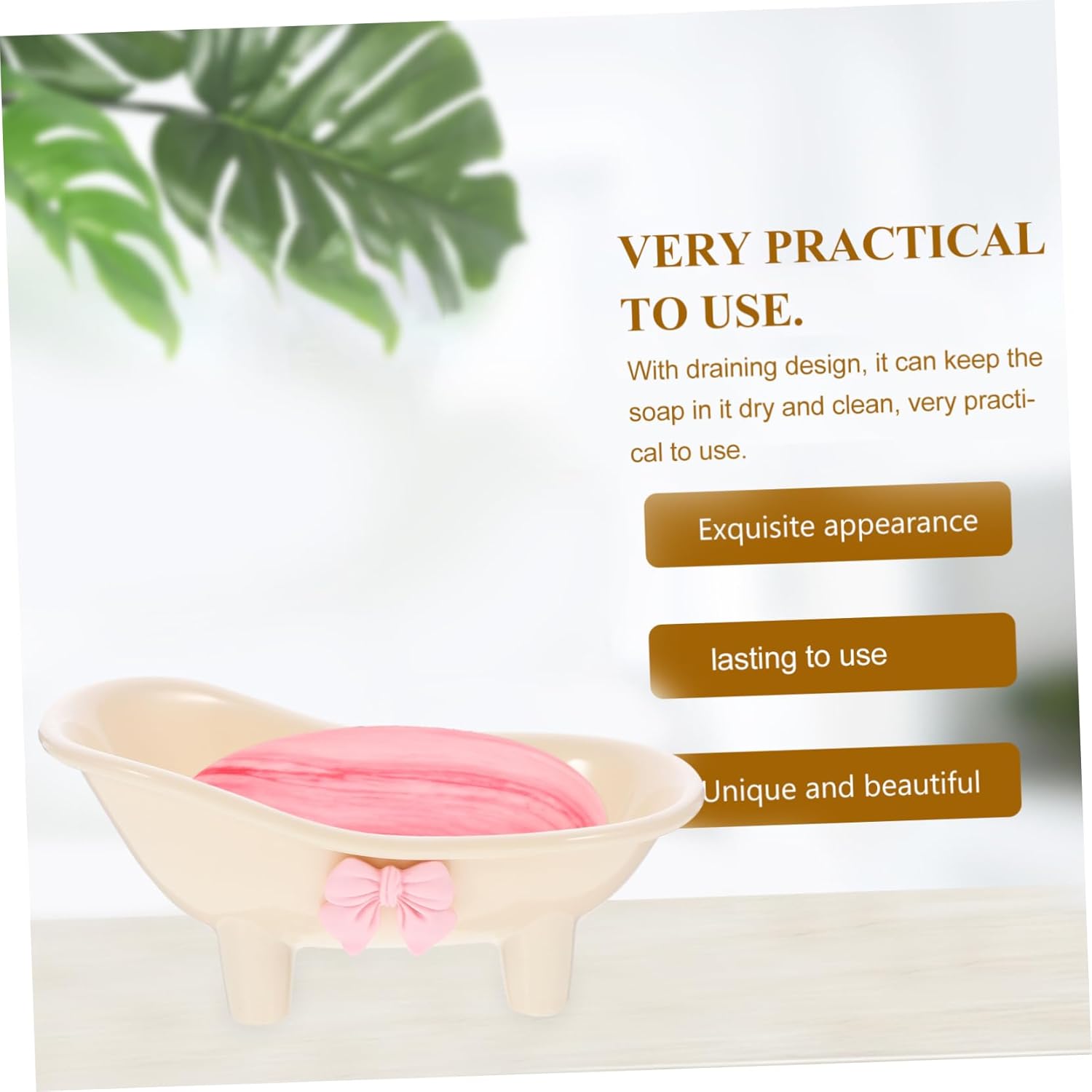 GLEAVI Self Draining Soap Dish for Shower and Kitchen