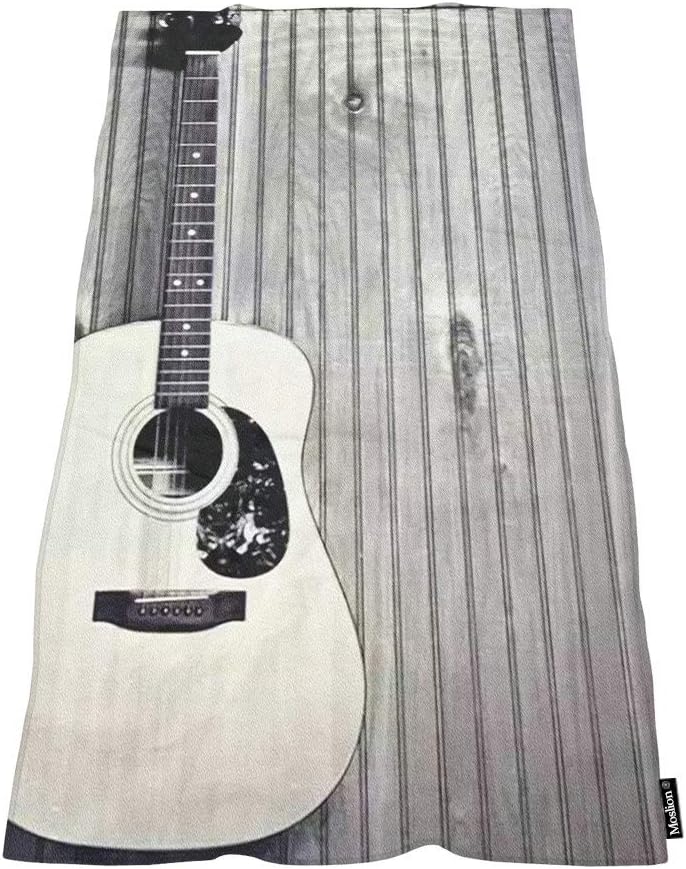Moslion Soft Bath Towel Vintage Guitar Design