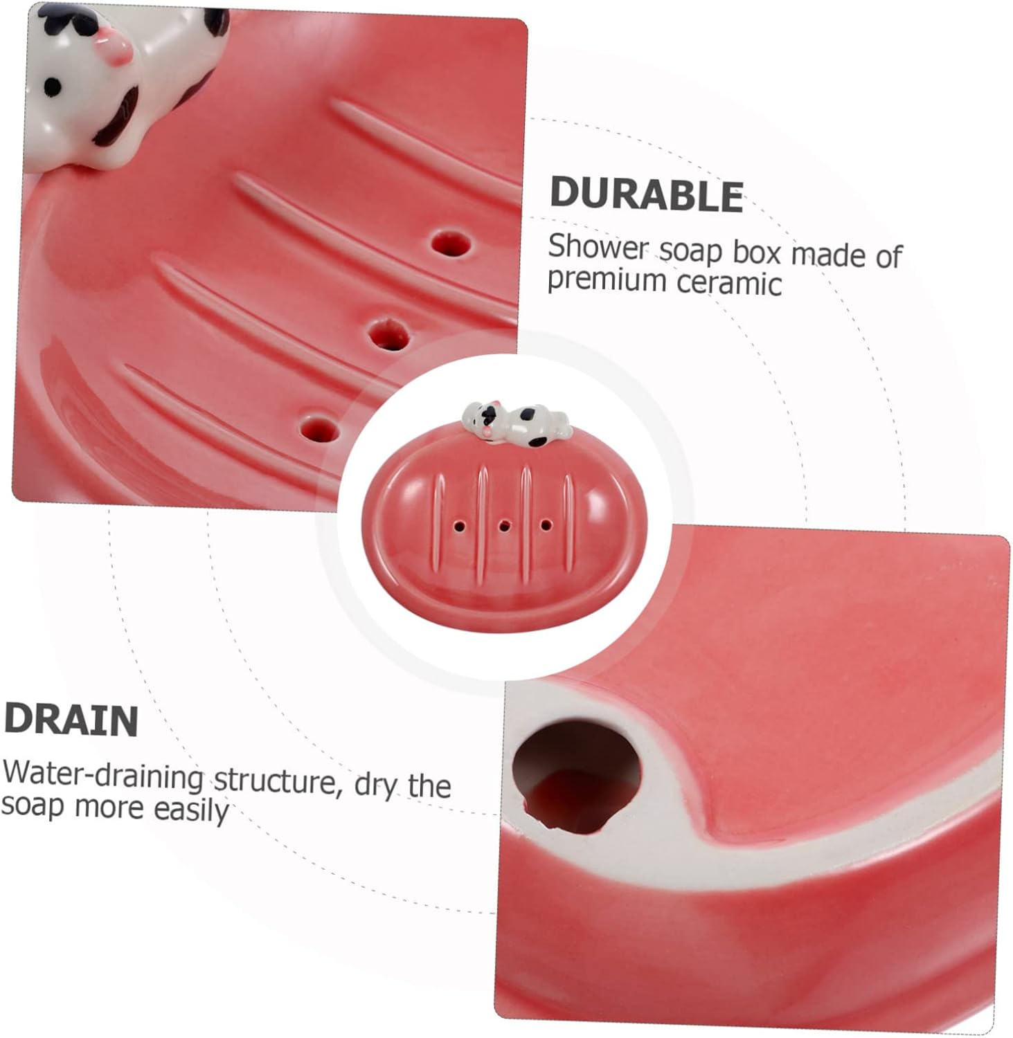 LIFKOME Ceramic Soap Dish for Shower and Bathroom Use 1