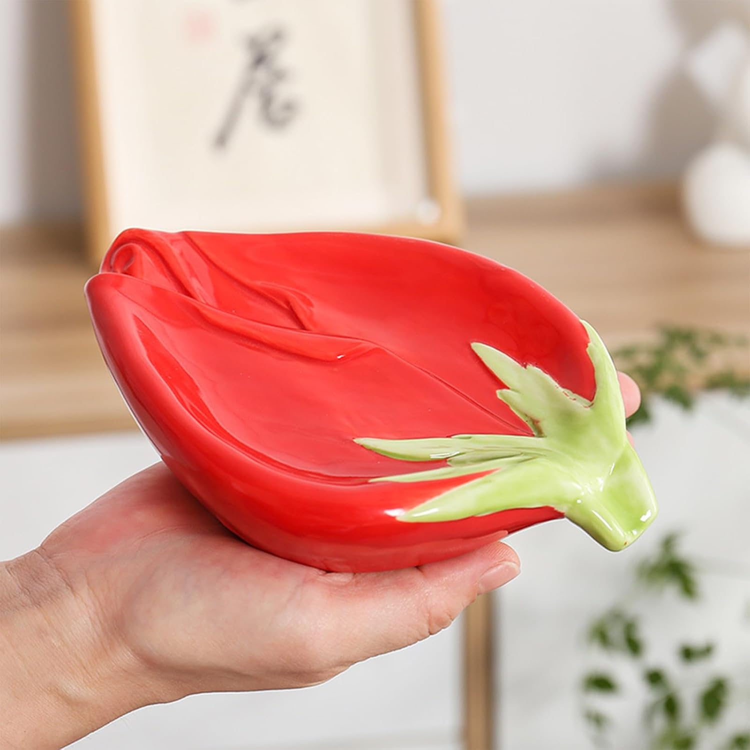 1PC Rose Flower Ceramic Soap Dish for Bathroom Kitchen