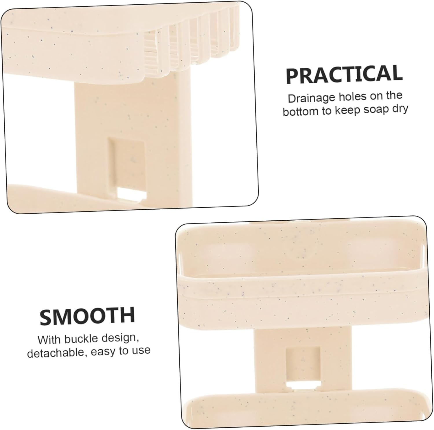 ABOOFAN 2-Layer Wall Soap Holder No Drilling Required